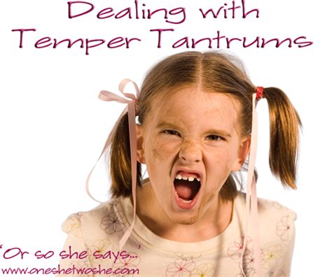 Dealing With Temper Tantrums ~ Or So She Says