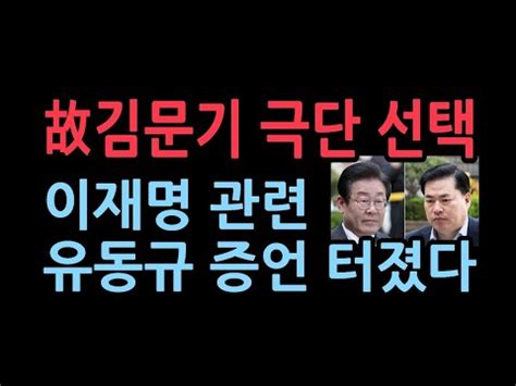 유동규 이재명에 정보 준 故김문기 심적 부담 컸을 것 YouTube