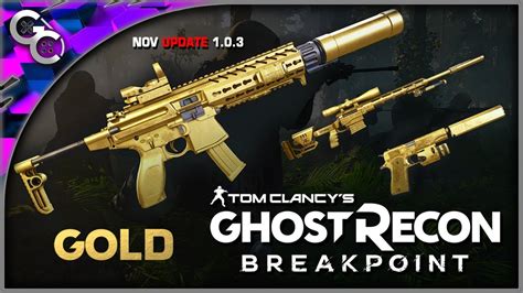 Ghost Recon Breakpoint Gold Weapon Skin Title Update 103 Patch