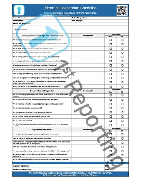 Electrical Inspection Checklist 2023 Edition Pdf Plus App