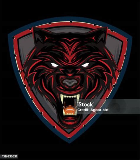 Logo Serigala Merah Wajah Serigala Marah Ilustrasi Serigala Kepala