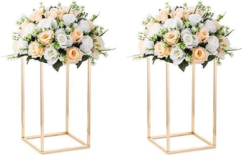 Column Vases Wedding Centerpieces For Tables 10 Pcs Metal Flower