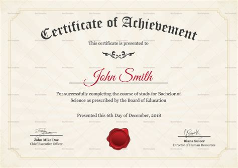 Graduation Degree Certificate Design Template In Psd Word Within