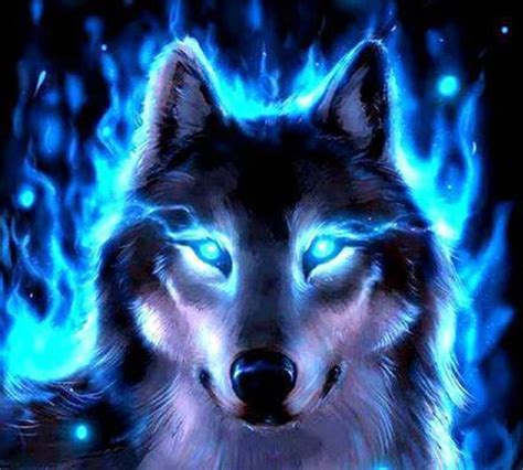 Mata Biru Serigala Berlian Lukisan Yang Belum Selesai Kerajinan Wall
