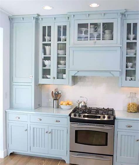 See more ideas about blue kitchens, blue kitchen cabinets, kitchen design. Small Range Hood with Freestanding Oven Stove Ideas in ...