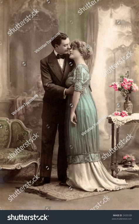 Victorian Romance Couple In Love Circa Photograph Stock Photo