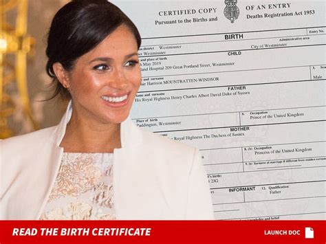 Meghan Markle Gets Promotion On Archies Birth Certificate