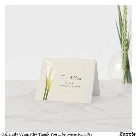 Calla Lily Sympathy Thank You Cards Zazzle Com Wedding Thank You