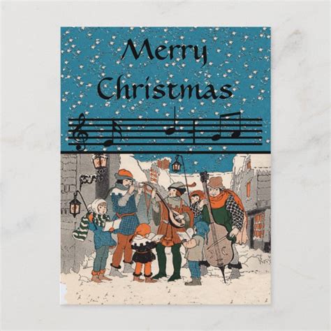 Merry Christmas Carolers Postcard Zazzle