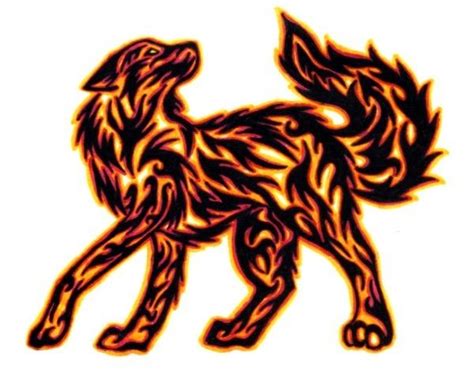 Large Tribal Fire Wolf