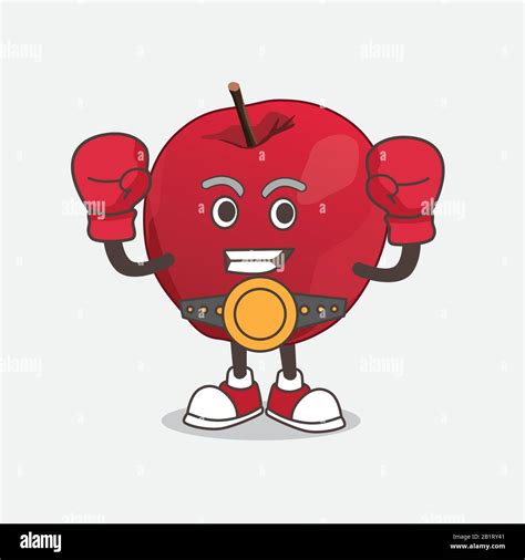 Apple Cartoon Mascot Character Vector Stock Vector Image And Art Alamy