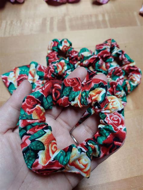 Beautiful Floral Scrunchies 4 Each Or 4 For 11 Hair Etsy