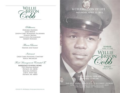Obituary Design of Mr. Willie Cobb by Rendezvous Visual Communications - Issuu