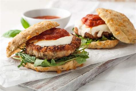 All you need is 10 minutes and a food processor! Gluten Free Chicken Parmesan Burgers Recipe