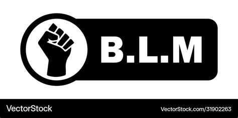 Blm Fist Tag Black Lives Matter Protest Movement Vector Image