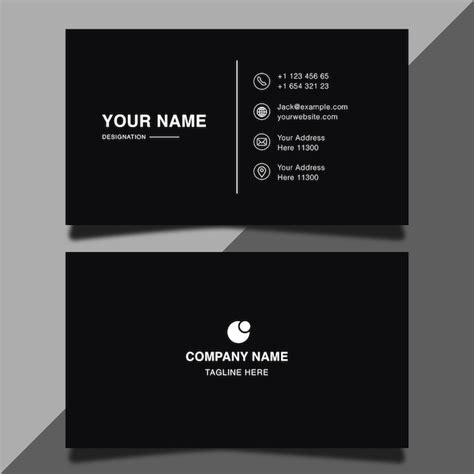 Premium Vector Modern And Simple Black Business Card Design