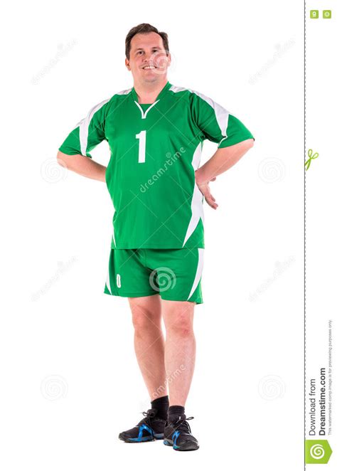 Mature Man Dressed In Green Sportswear Posing Stock Photo Image Of