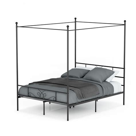 An elegant canopy design with an ornate floral frame protect your doorways, entrance areas, and windows from the harsh elements. Queen Canopy Bed Frame 4 Poster Steel Metal Platform ...