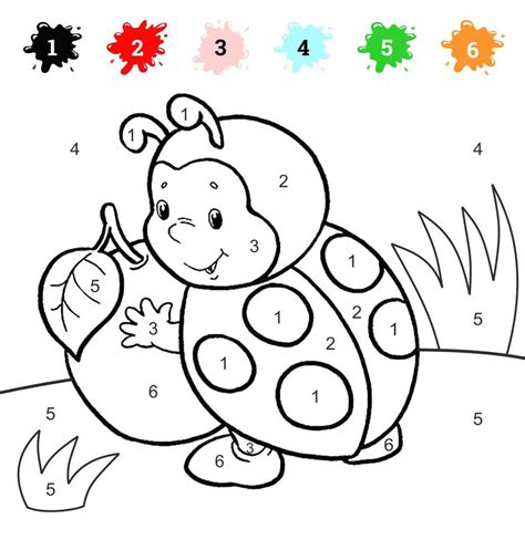 Coloring By Numbers For Children In 2021 Preschool Colors Color