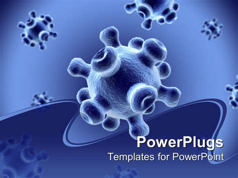 Powerpoint Template Detailed 3d Viruses Spread On A Blue Background