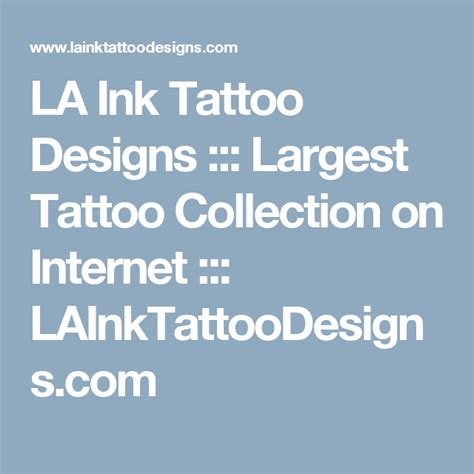 La Ink Tattoo Designs Largest Tattoo Collection On Internet