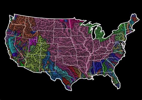 Watershed Map Of The United States Map Of The United States
