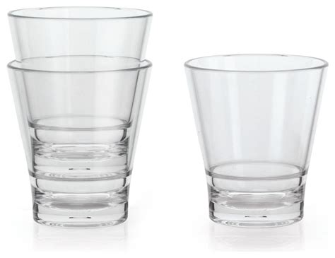 Revo Drinking Glass Set Of 4 Contemporary Everyday Glasses By G E T Enterprises Inc