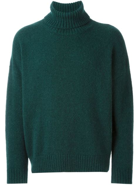 Ami Oversized Turtleneck Sweater In Blue For Men Lyst