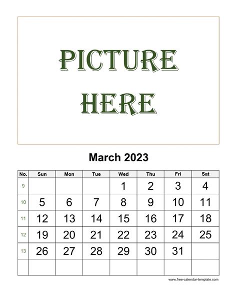 March 2023 Free Calendar Tempplate Free Calendar