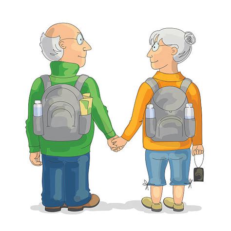 Royalty Free Old People Hiking Clip Art Vector Images