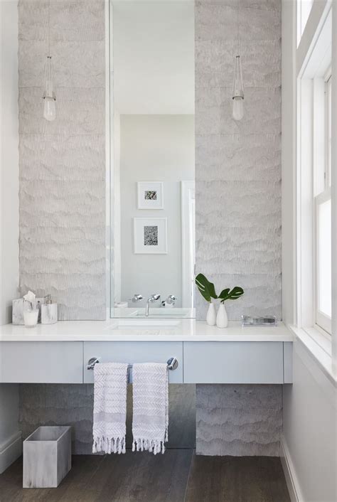 Powder Room With Floating Vanity Powder Room Ideas Elegant Modern