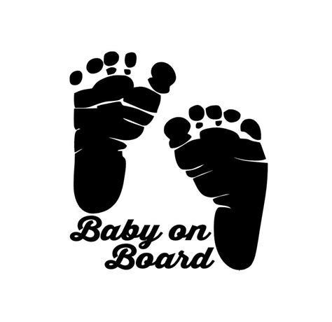 Baby Footprints Baby On Board Vinyl Decal Sticker Etsy