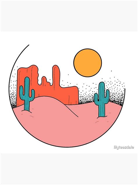 Pink Desert Sticker By Lilyteasdale Redbubble
