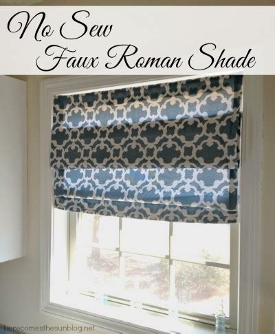 Since the windows in our bedrooms are an irregular size, finding shades to fit, was going to be expensive. No Sew Faux Roman Shade | Here Comes The Sun