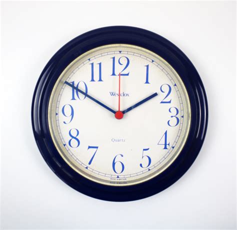 A 1980s 90s Quartz Wall Clock By Westclox Choose From Black Or Navy