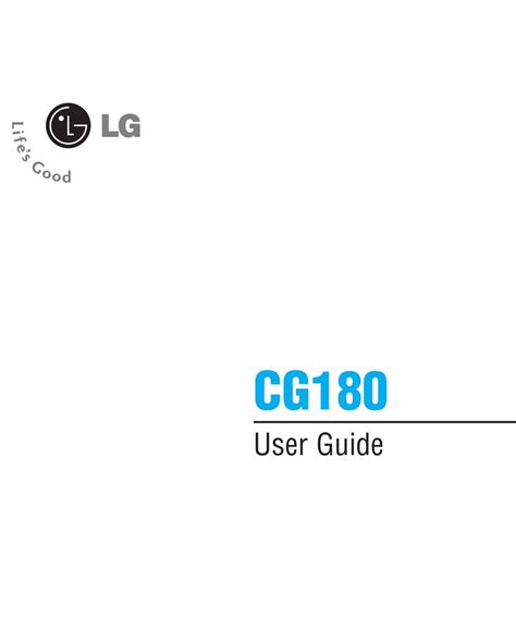 Lg Cg180 User Manual Pdf Download Manualslib