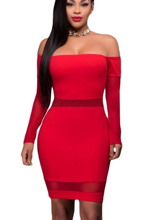Robe noir epaules nues taille s / 36 moulante neuve avec étiquette manches longues achat de plusieurs pièces = prix diminué!! Robes Moulante Rouge Maille Inserer Longue Manches Epaules ...