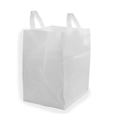 Thick White Plastic Shopping Bags With Handles And Cardboard Bottom