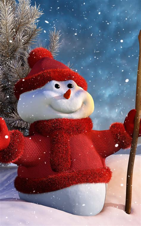 Free Download Christmas Snowman Hd Wallpaper For Kindle