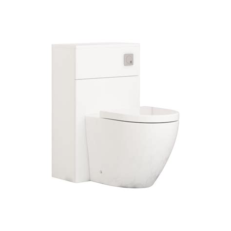 Modena 500mm Satin White Btw Wc Unit With Abacus Rimless Toilet Pan