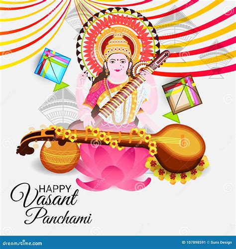 Happy Vasant Panchami Stock Illustration Illustration Of Blue 107898591