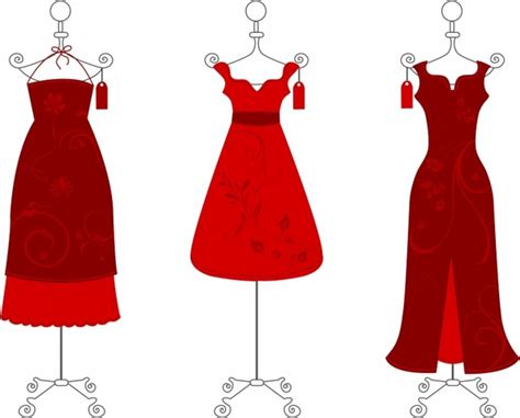 Little Red Dresses Vectors Graphic Art Designs In Editable Ai Eps