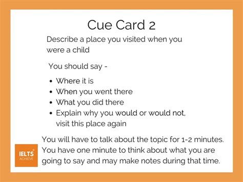 Ielts Speaking Cue Card 2 A Place You Visited When You Were A Child