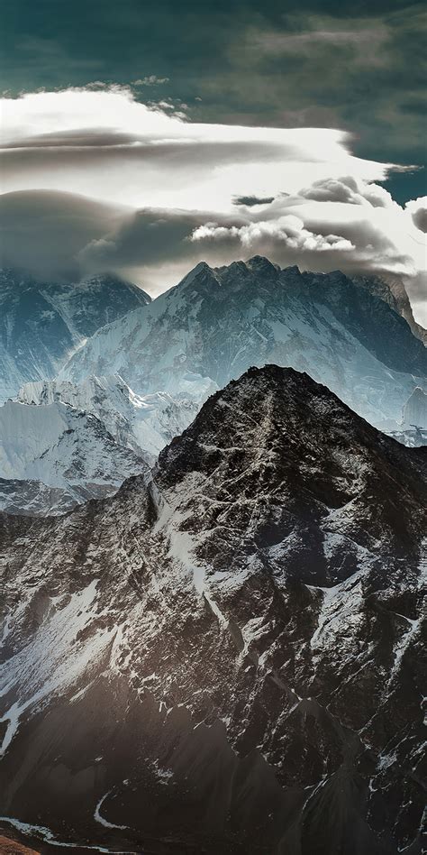 1080x2160 Mountains Covered In Snow Clouds 4k One Plus 5thonor 7x