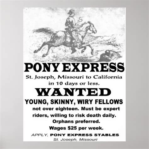 Pony Express Advertisement Posters Zazzle