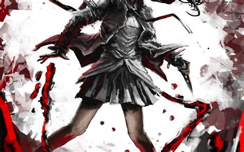 Anime Girls Digital Art Blood Knife Wallpaper Anime Wallpaper Better