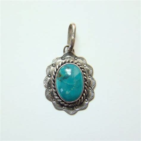 Vintage Nakai Turquoise Necklace Pendant Sterling Silver Etsy