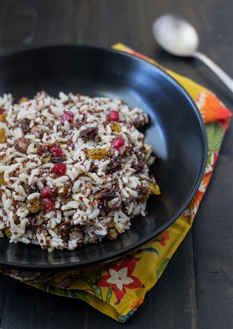 Coconut Rice With California Raisins Pomegranate And Hazelnuts A