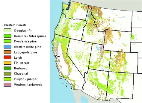 Figure1 Forest Cover Types Of The Western United States National