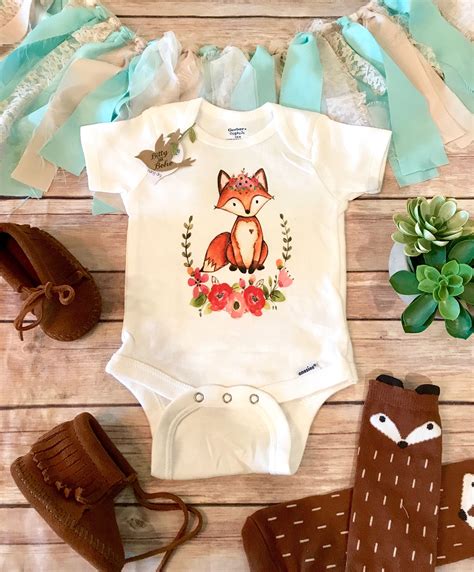 Fox Onesie Baby Girl Clothes Boho Baby Clothes Baby Shower T